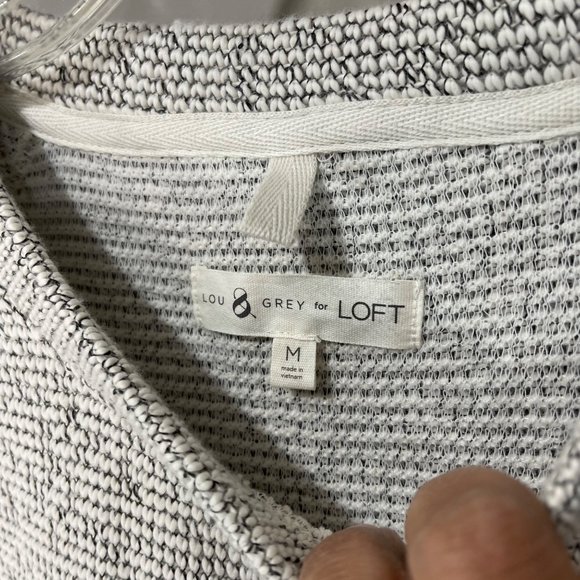 LOU & GREY FOR LOFT Women's Crewneck Stitched Cotton Blend Sweater Beige Size M - Picture 6 of 7